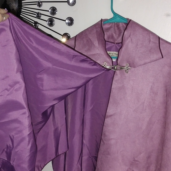 Wearable art vintage Fairy cloak Light purple cape wrap shawl - Picture 4 of 11